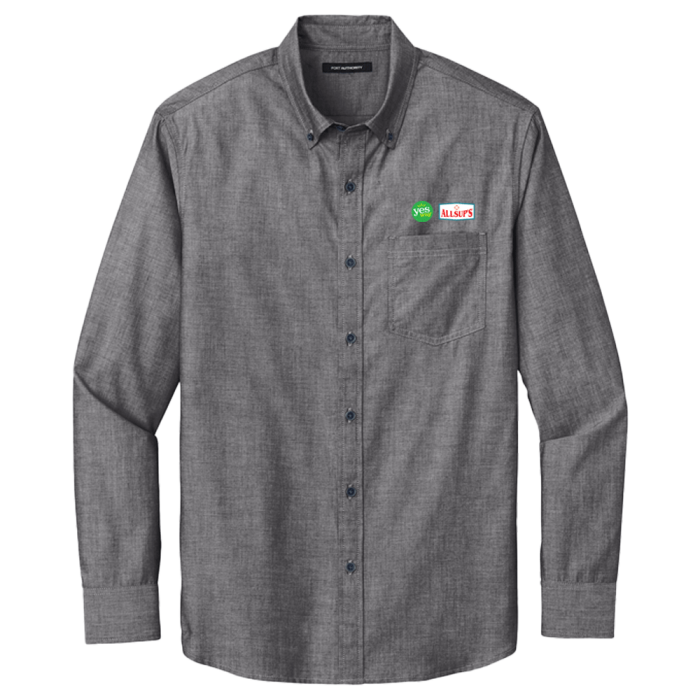 Duel Branded Long Sleeve Chambray Easy Care Shirt